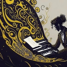 Girl playing piano